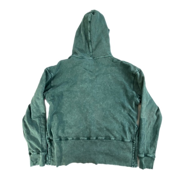 We The Free Free People Washed Teal Hoodie Large EUC - Picture 8 of 10